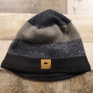 Turtle Fur Fleece-Lined Knit Beanie Unisex One Size Gray Black Winter Hat